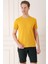 Slim Fit Bisiklet Yaka Pamuklu Safran Tişört Ts 880 1