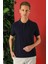 Slim Fit Fermuarlı Polo Yaka Kısa Kol Lacivert Triko Tr 865 3