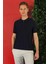 Slim Fit Fermuarlı Polo Yaka Kısa Kol Lacivert Triko Tr 865 4