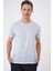 Comfort Fit Bisiklet Yaka Viskon Karışımlı Casual Mavi Tişört Ts 902 3