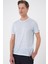 Comfort Fit Bisiklet Yaka Viskon Karışımlı Casual Mavi Tişört Ts 902 4
