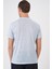 Comfort Fit Bisiklet Yaka Viskon Karışımlı Casual Mavi Tişört Ts 902 5
