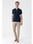 Slim Fit Fermuarlı Polo Yaka %100 Pamuk Lacivert Tişört Ts 877 2