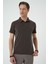 Slim Fit Düğmeli Polo Yaka Pamuklu Koyu Vizon Tişört Ts 879 3