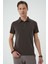 Slim Fit Düğmeli Polo Yaka Pamuklu Koyu Vizon Tişört Ts 879 4