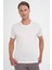 Comfort Fit Bisiklet Yaka Viskon Karışımlı Casual Ekru Tişört Ts 902 2