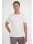 Comfort Fit Bisiklet Yaka Viskon Karışımlı Casual Ekru Tişört Ts 902 5