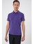 Slim Fit Düğmeli Polo Yaka Pamuklu Mor Tişört Ts 879 4