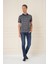 Slim Fit Dal Yaprak Desen Polo Yaka Pamuklu Lacivert Tişört Ts 884 1