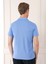 Slim Fit Düğmeli Polo Yaka Pamuklu Mavi Tişört Ts 879 4