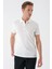 Slim Fit Düğmeli Polo Yaka Pamuklu Beyaz Tişört Ts 879 1