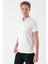 Slim Fit Düğmeli Polo Yaka Pamuklu Beyaz Tişört Ts 879 3