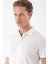 Slim Fit Düğmeli Polo Yaka Pamuklu Beyaz Tişört Ts 879 4