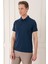Slim Fit Düğmeli Polo Yaka Pamuklu Lacivert Tişört Ts 879 2