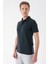 Slim Fit Düğmeli Polo Yaka Pamuklu Siyah Tişört Ts 879 2
