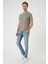 Comfort Fit Bisiklet Yaka Viskon Karışımlı Casual Açık Yeşil Tişört Ts 902 2