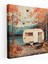 Vintage Göl Kenarı Karavan Kanvas Tablo - Karavan Huzur Duvar Dekorasyonu Sükunet 1
