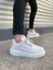 JY010 Cloud Bağcıklı Cilt Erkek Günlük Sneaker Ayakkabı Cbt - Beyaz 1