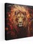 Kırmızı ve Altın Simli Kükreyen Aslan Kanvas Tablo - Simli Duvar Sanatı Cesur Ifade Kırmızı ve Altın 1