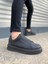 JY007 Alba Bağcıksız Cilt Erkek Günlük Sneaker Ayakkabı Cst Siyah 1