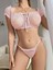 Kadın Pembe Bustiyer Külot Sexy Kostüm 8013 2