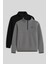 Dik Yaka Yarım Fermuarlı 2li Paket Siyah-Gri Melanj Erkek Polar Sweatshirt - 87891 1
