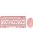 Lumı KM-BT903 Pembe 3in1 3 Bt + 2.4 1600DPI Ultra Ince Q 4 Cihaz Bağlantılı Scissors Kablosuz Klavye + Mouse Set 1