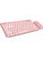 Lumı KM-BT903 Pembe 3in1 3 Bt + 2.4 1600DPI Ultra Ince Q 4 Cihaz Bağlantılı Scissors Kablosuz Klavye + Mouse Set 3