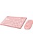 Lumı KM-BT903 Pembe 3in1 3 Bt + 2.4 1600DPI Ultra Ince Q 4 Cihaz Bağlantılı Scissors Kablosuz Klavye + Mouse Set 4