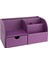 Masaüstü Organizer,kalemlik,kumandalık,küp Bloknotluk,tabletlik,kitaplık,6 Gözlü,çekmeceli,Lila 1