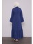 Indigo Fular Detaylı Işlemeli Ferace 4