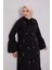 Siyah Fular Detaylı Işlemeli Ferace 3
