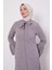 Gri Fular Detaylı Işlemeli Ferace 3
