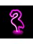 Neon Işıklı Flamingo Yazılı Masa Gece Lambası Pil ve USB 1
