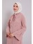 Pudra Fular Detaylı Işlemeli Ferace 3