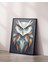 Metal Çerçeveli Gerçek Camlı Tablo, Geometrik Desenli Baykuş, Dijital Baskı, Salon , Ofis Tablo 2