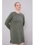 Haki Yakası Pul Işlemeli Tunik 1
