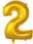 "2" Rakamı Gold Renk Folyo Balon - 40 Inch (100 Cm) 1