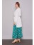 Zümrüt Yeşili Piliseli Desenli Etek Takım 3