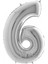 Rakam (6) Gümüş Folyo Balon- 40 Inç 100 cm 1