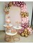 50 Adet Pastel ve Krom Balon Zincir Seti Pembe, Krom Pembe ve Krom Gold 1