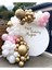 Parti Setim^^ Gold Krom* Macaron Pembe* Beyaz 100'LÜ Balon Seti 1
