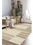 Dijital Kaymaz Yıkanabilir Modern Çizgili Salon Halısı Mutfak Halısı Koridor Halısı Yolluk DC-7203 Vizon 1
