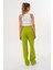Kadın Fıstık Yeşil Pamuklu Yüksek Bel Rahat Kalıp Eşofman Altı 6