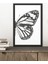 1 Adet Siyah Beyaz Kelebek Kanadı Ahşap Siyah Çerçeve Görünümlü Mdf Tablo 1