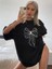 Baskılı Oversize T-Shirt - Siyah 2
