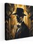 Peaky Blinders Art Deco Şapka Kanvas Tablo - Peaky Blinders Geometrik Arka Plan Şapka Duvar Sanatı 1