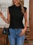 Kadın Kısa Reglan Kollu Yarı Balıkçı Yaka Ithal Krep Bluz 3