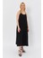 Askılı Uzun Çan Elbise - Siyah 3