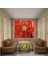 Red Indian Duvar Dekorasyonu - Canlı Kırmızı Arkaplan Kanvas Tablo Ev Dekorasyonu 2